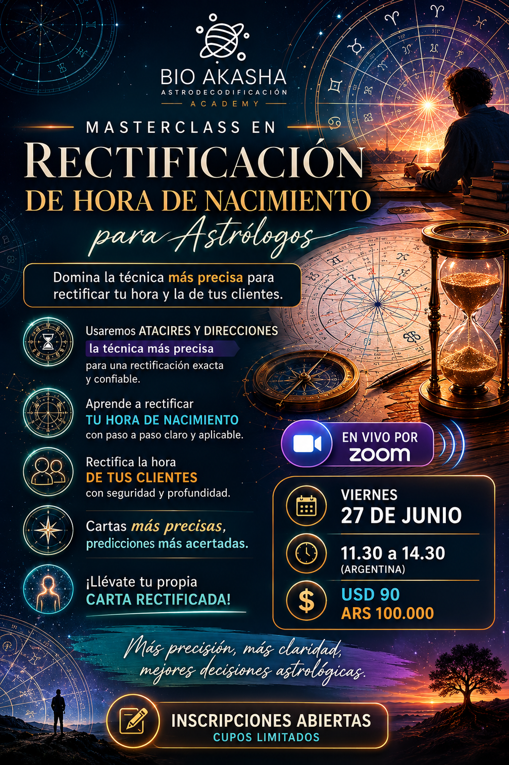 EL 27/6: 🎓 MASTERCLASS DE RECTIFICACIÓN DE CARTAS NATALES PARA ASTROLOGOS
