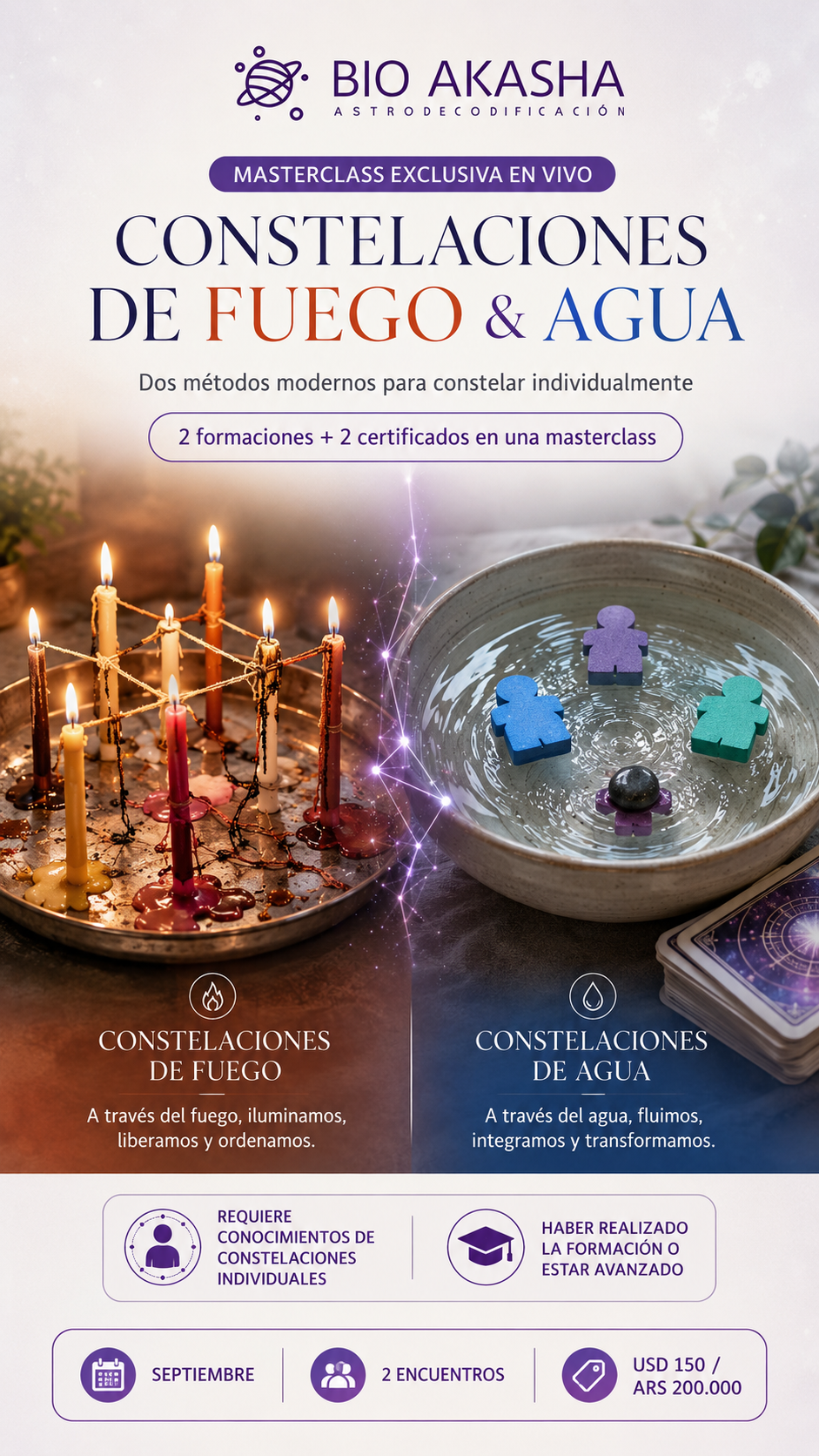19 y 26 de SEPTIEMBRE: 🔥💧 Constelaciones de Fuego & Agua